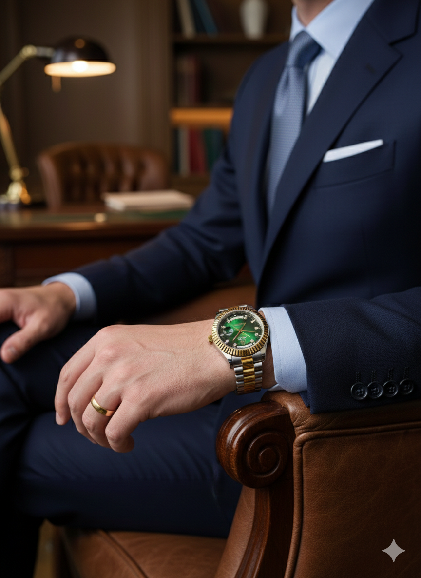 RLX Day Date Green Two Tone AAA Quality